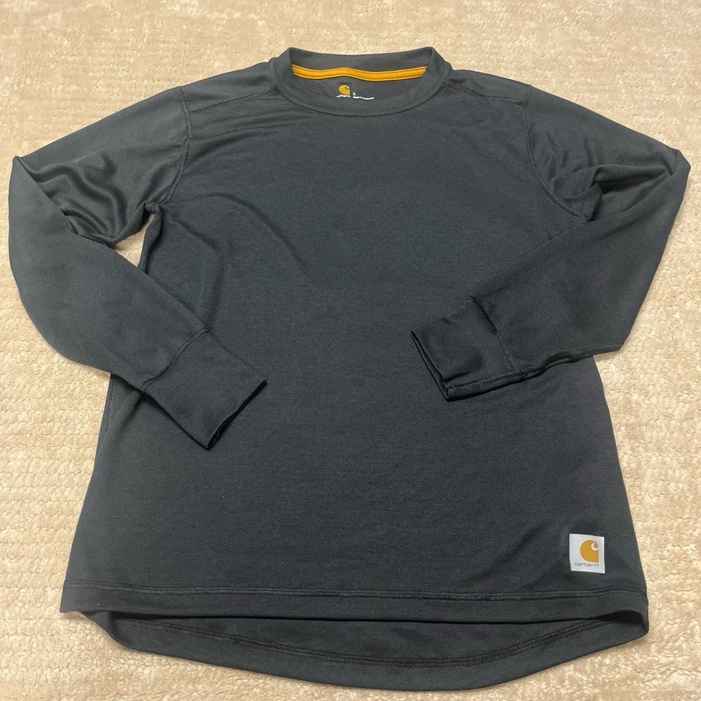 Carhartt Force Shirt Mens Large Black Long Sleeve Performance Base Layer Top